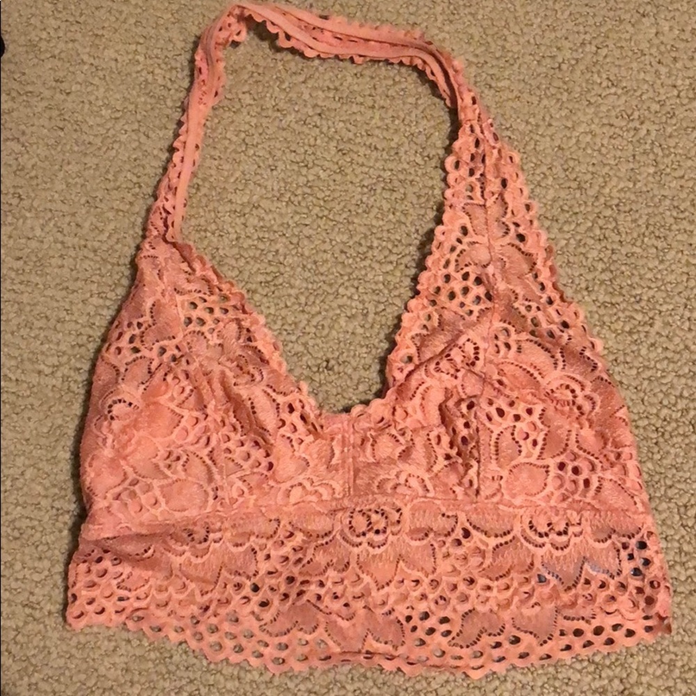 Pink lace aerie bralette